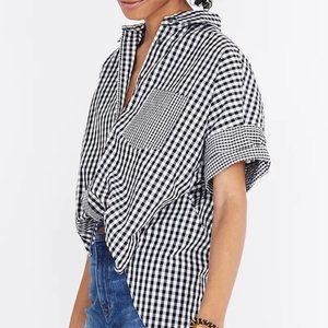 Madewell S Gingham-Play Button-Down Shirt